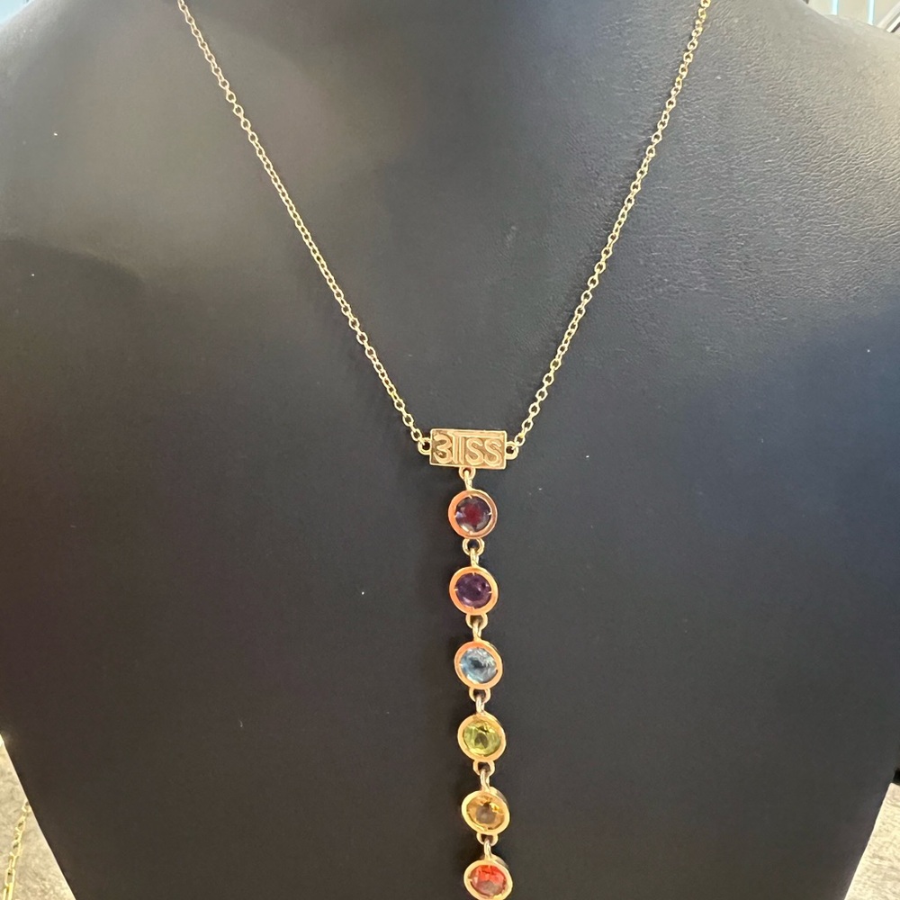 7 Chakra Yellow Gold Necklace